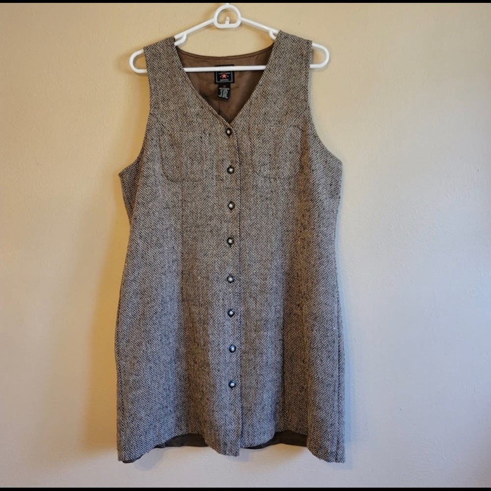 AEO wool blend tweed button up dress